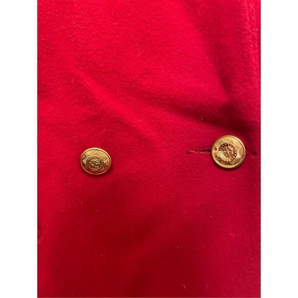 Vintage coats by Cattiva Anglo fabrics pure wool red luxe overcoat size medium - Picture 5 of 16